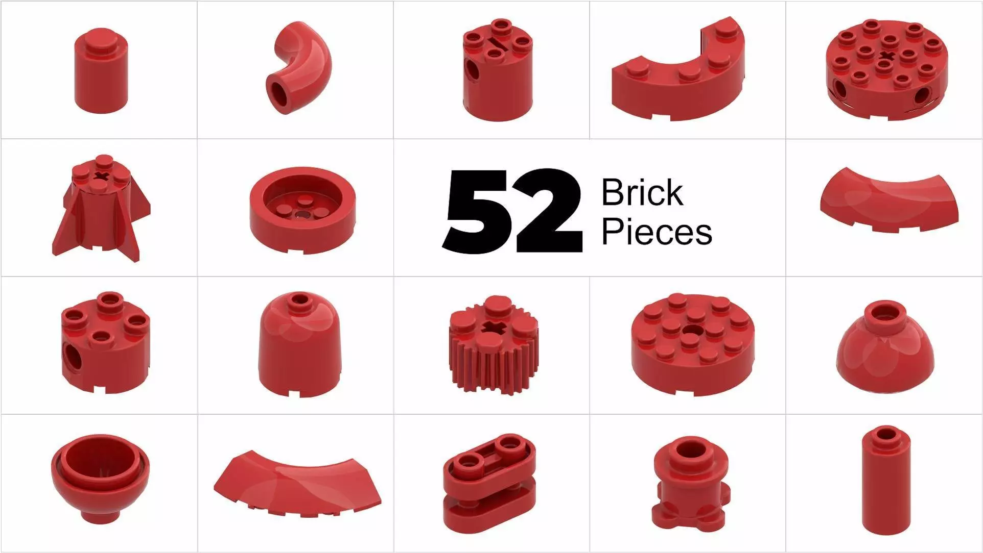 TwindBricks3D - 52 Bricks Round collection 3D print model