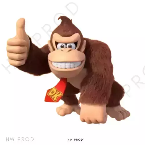 Donkey kong figure PBR and Shaded