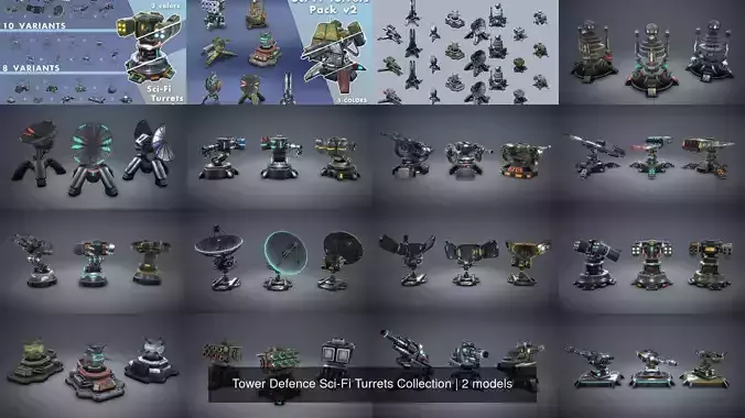 Tower Defence Sci-Fi Turrets Collection  Tower Defence Sci-Fi Turrets Collection