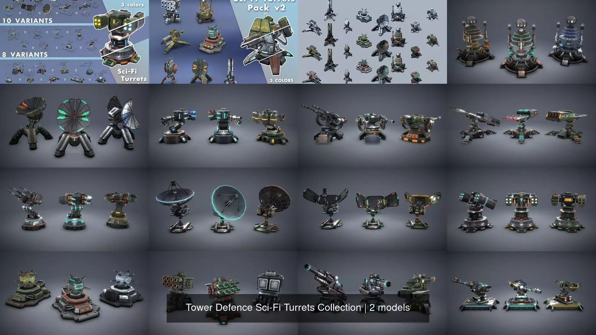 Tower Defence Sci-Fi Turrets Collection _0