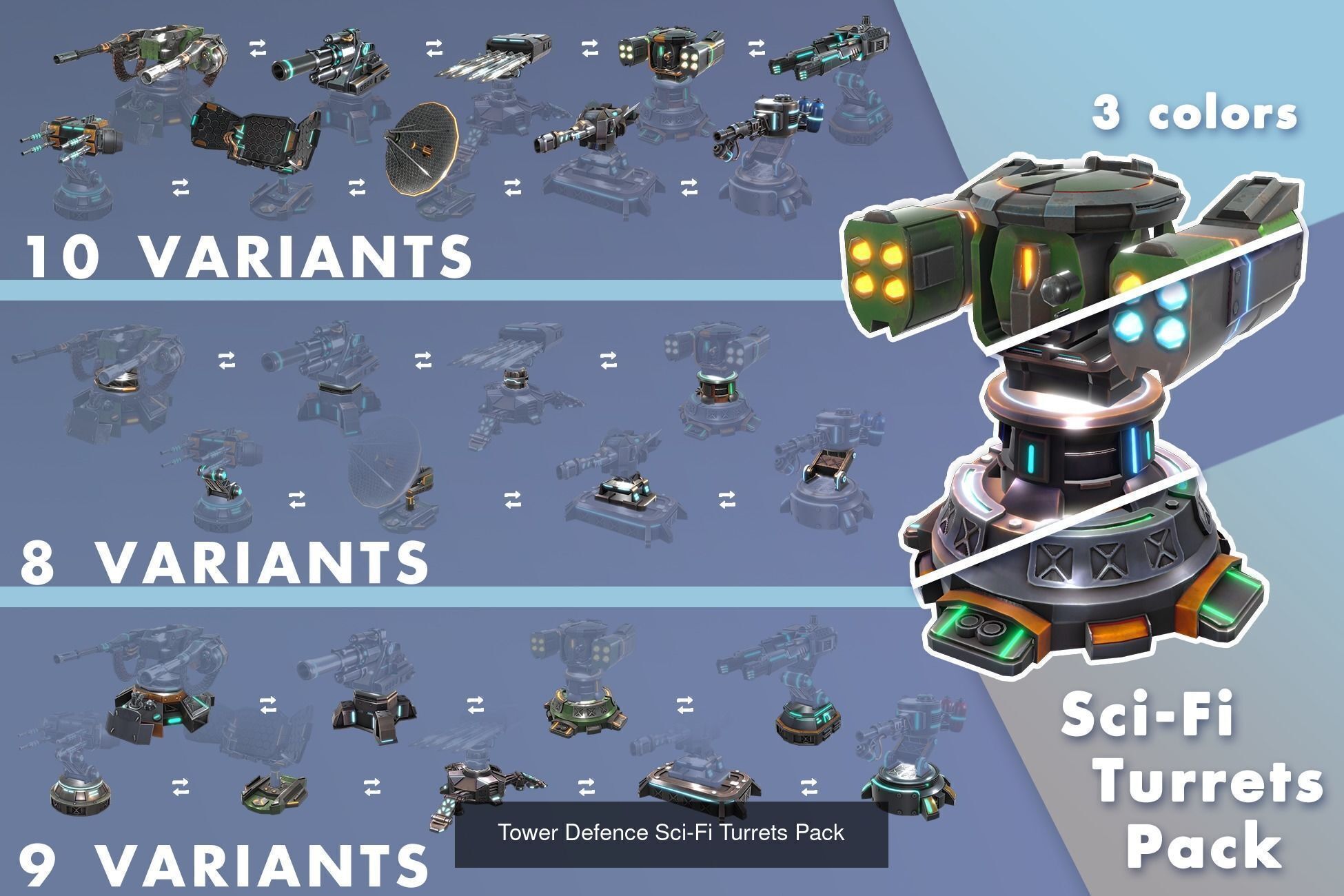Tower Defence Sci-Fi Turrets Collection _3