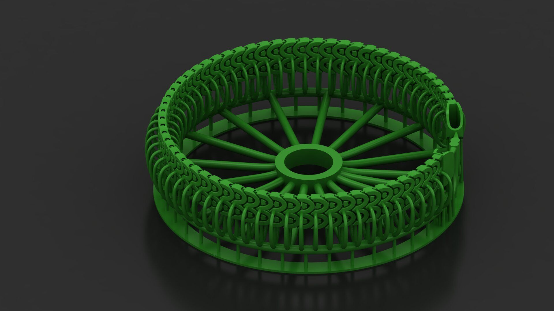 10mm 2 Line Oval Cuban Bracelet Spiral Type for All Metal 3D print model_3