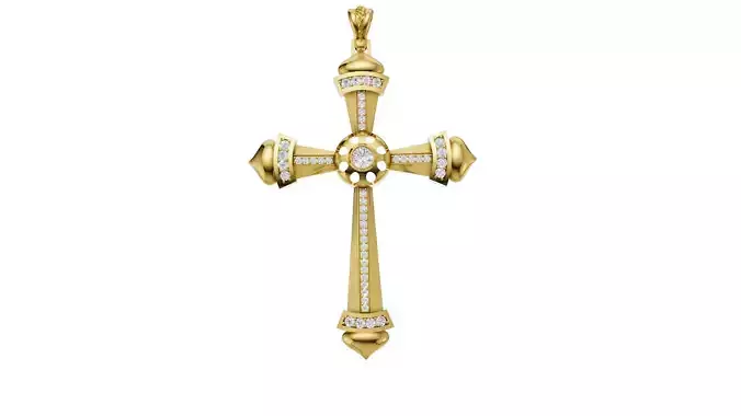 UNIQUE cross pendant  with render details