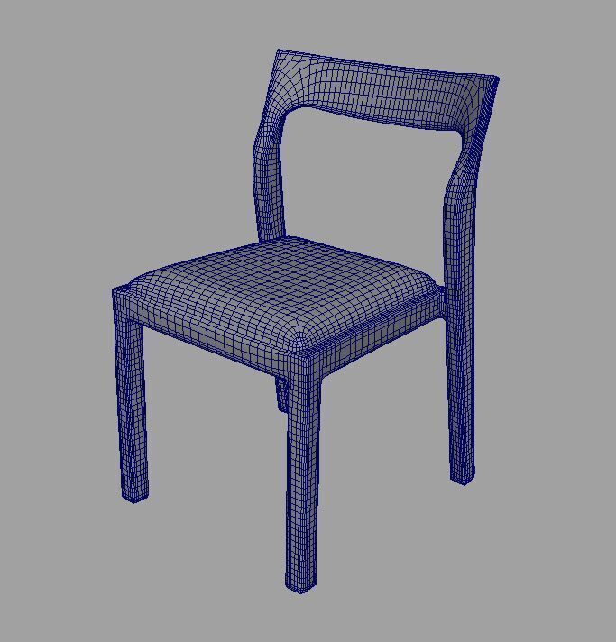 Chair  Low-poly 3D model_6