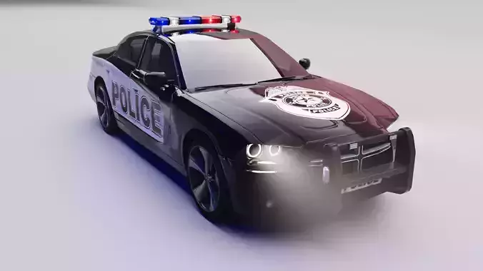 Realistic Police Car 3D Model