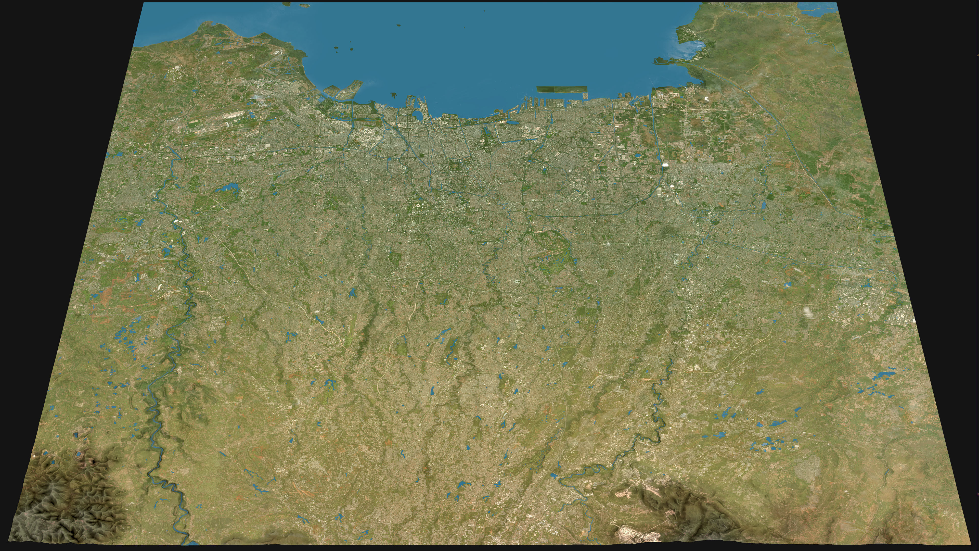 Jakarta - Topography Terrain Low-poly 3D model_9