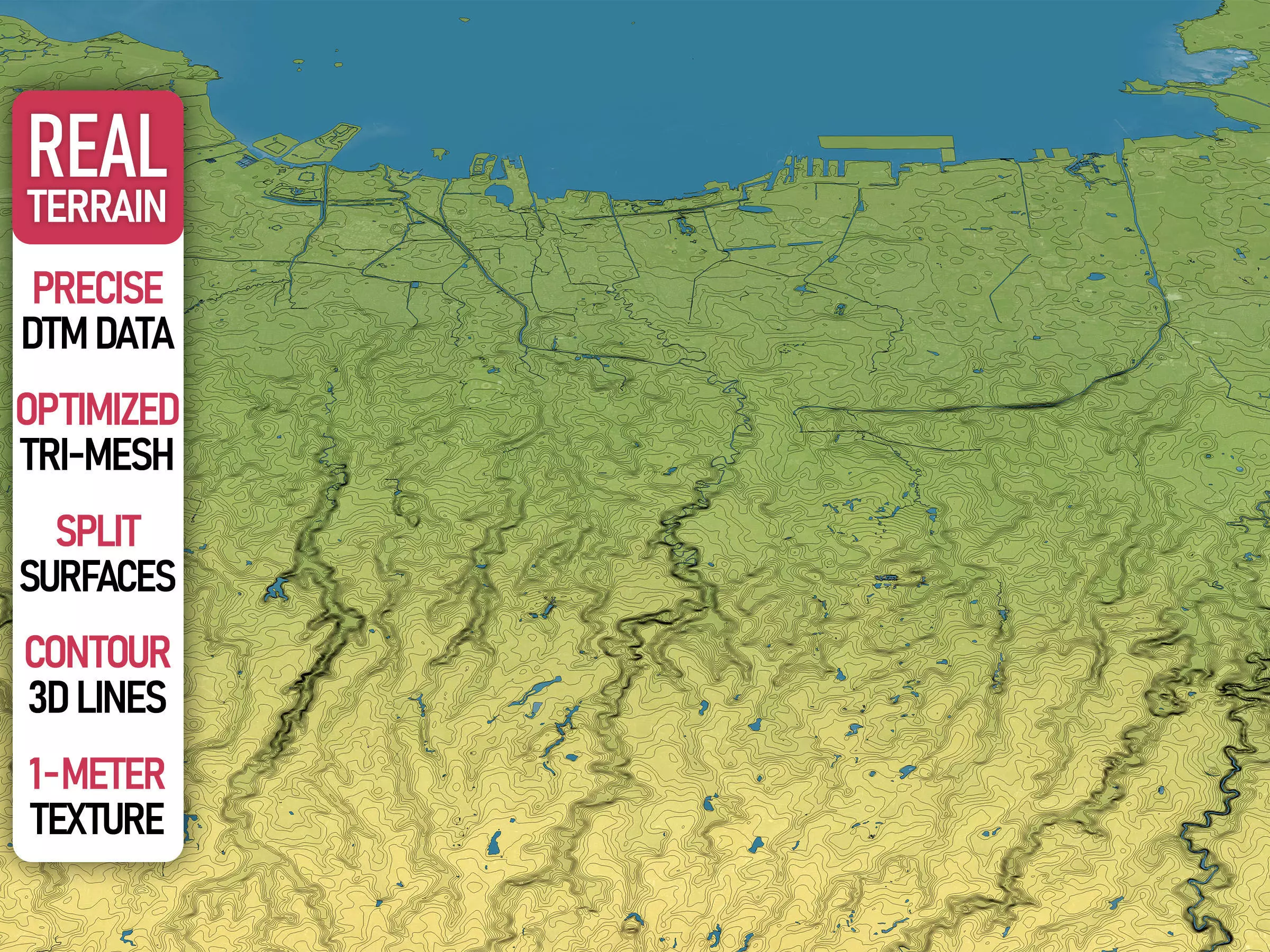 Jakarta - Topography Terrain Low-poly 3D model_0