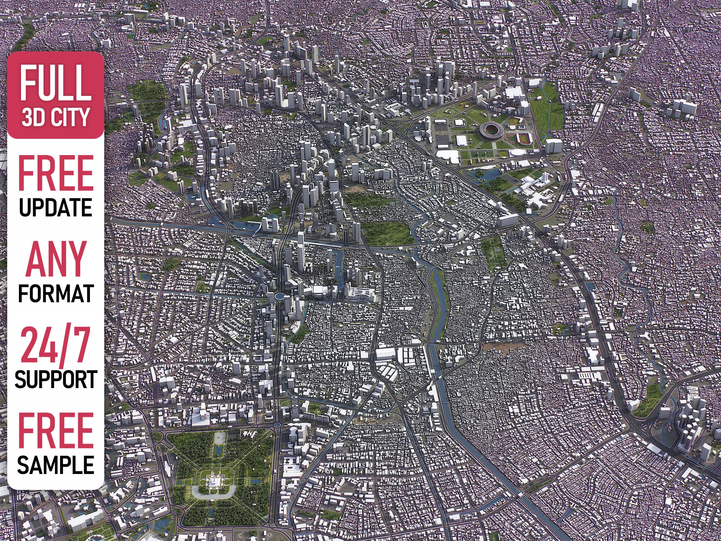 Jakarta - 3D City Model Low-poly 3D model_0