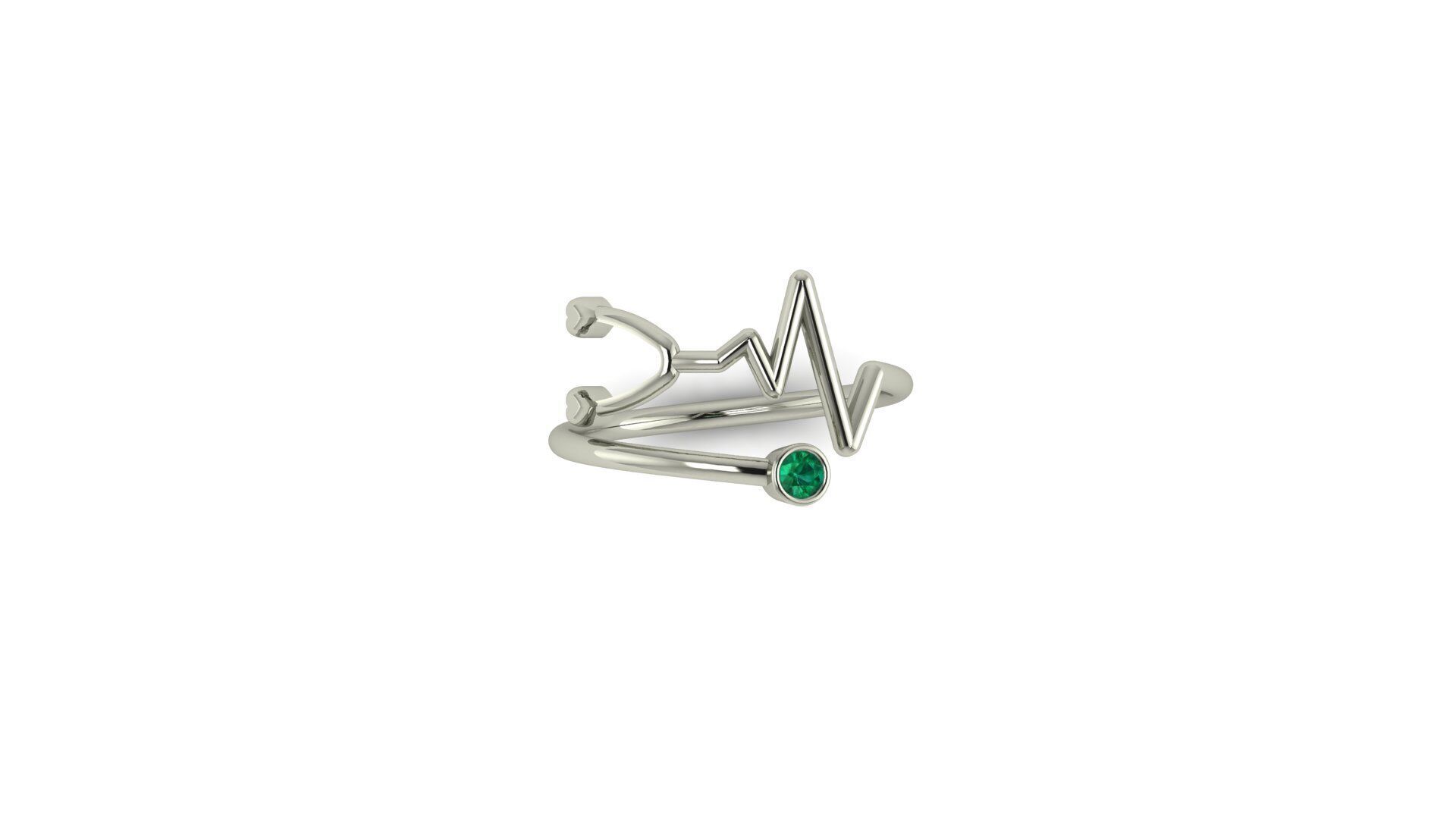 Stethoscope Ring 3D print model_4