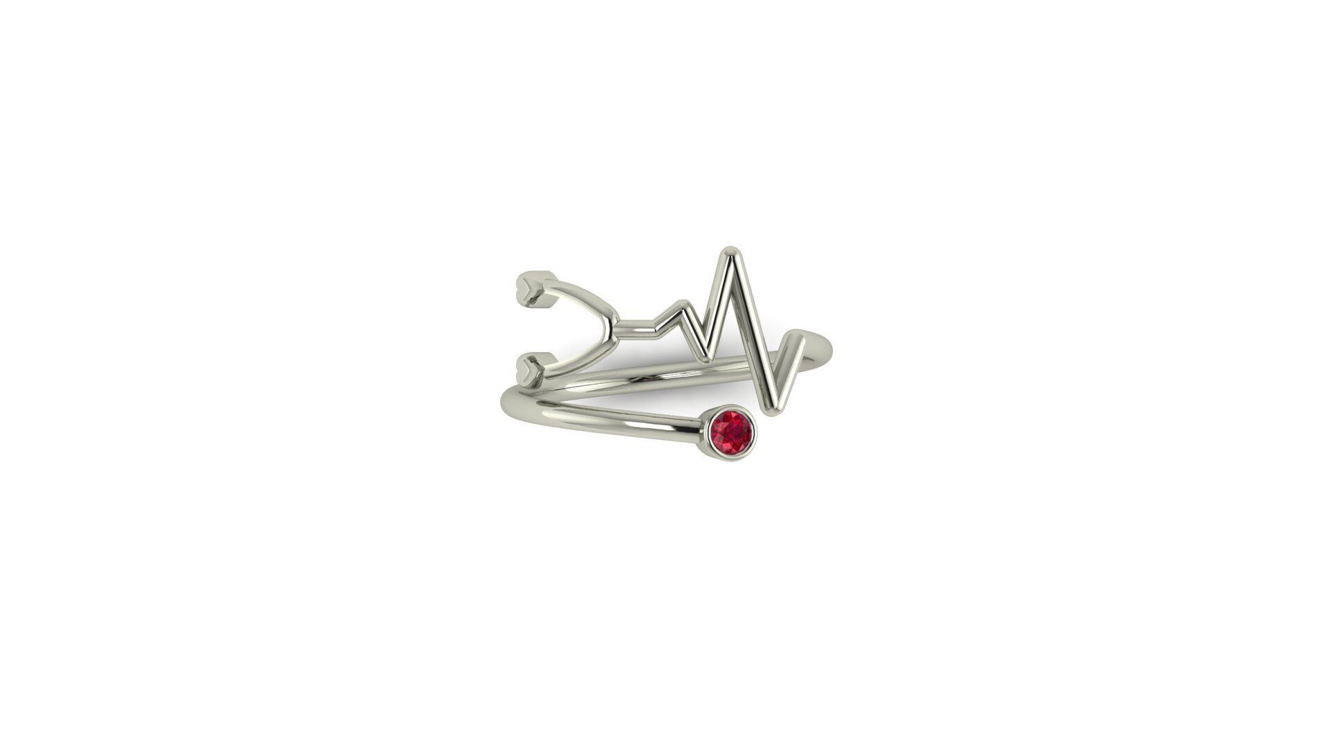 Stethoscope Ring 3D print model_5