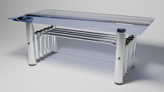 Modern Futuristic Coffee Table with Curved Pipe  3D model