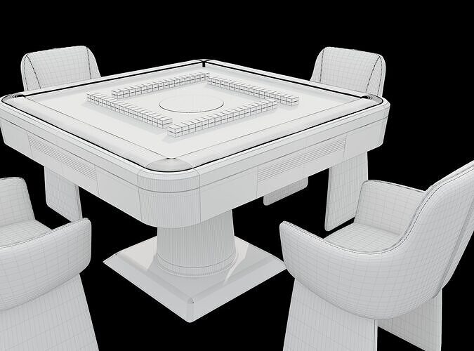 The mahjong table 3D model 6