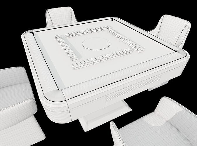 The mahjong table 3D model 7