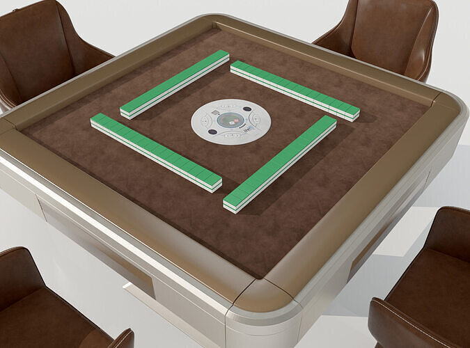 The mahjong table 3D model 4