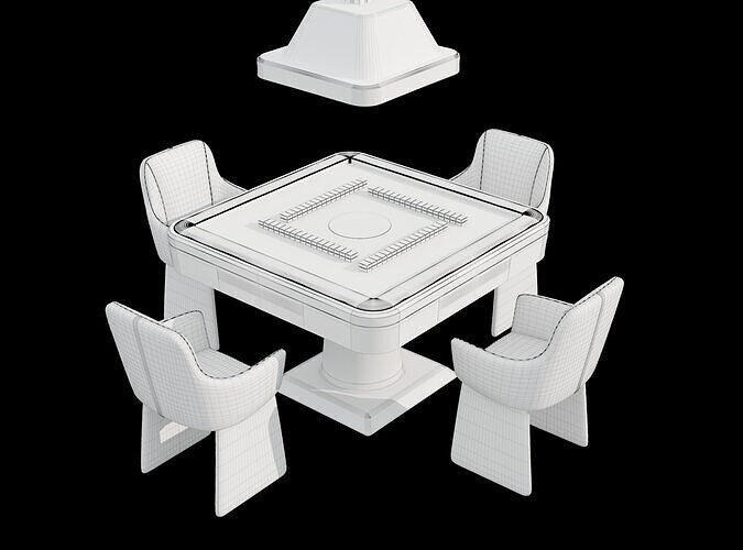 The mahjong table 3D model 5