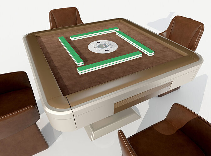 The mahjong table 3D model 3