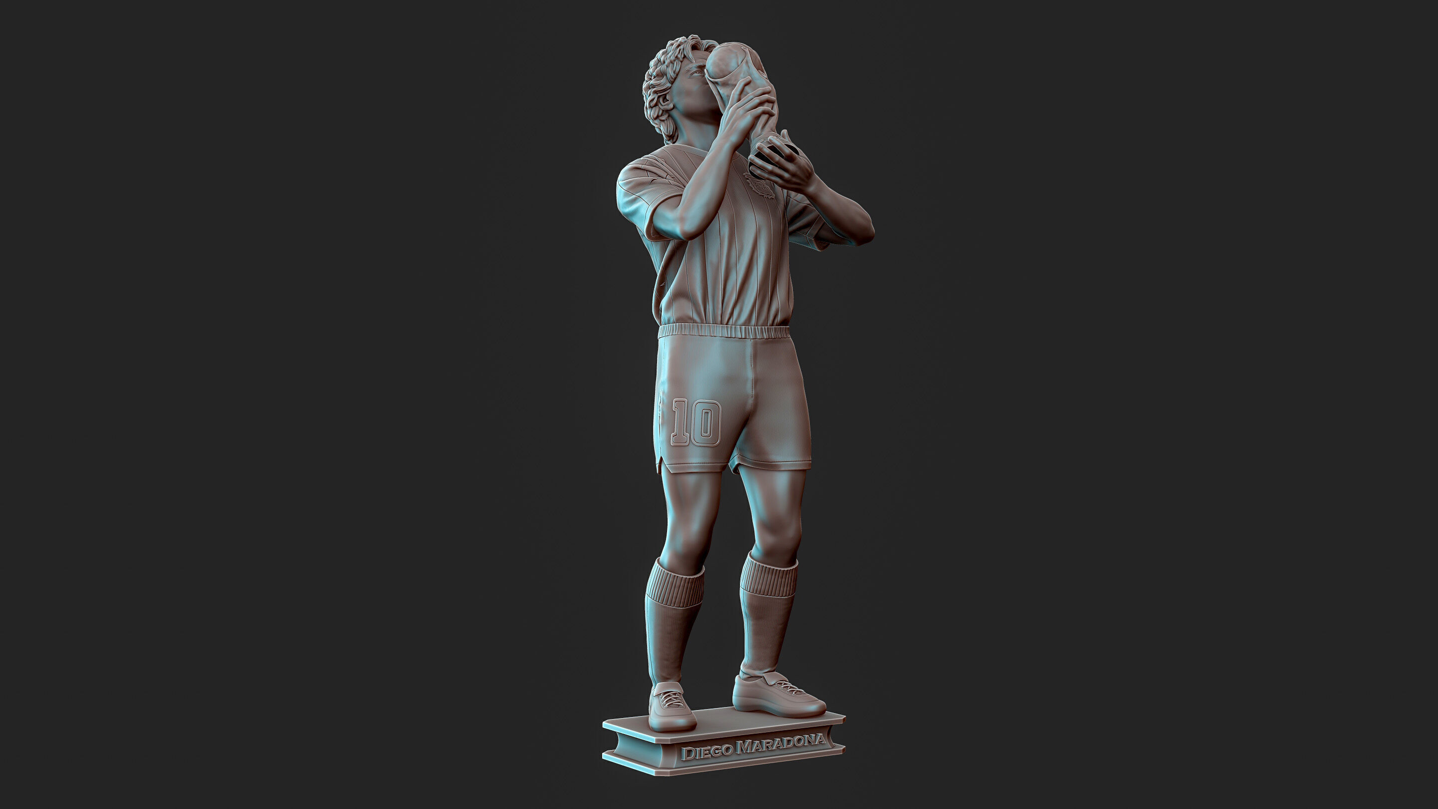 Diego Maradona Full-body Sculpture  3D print model_26
