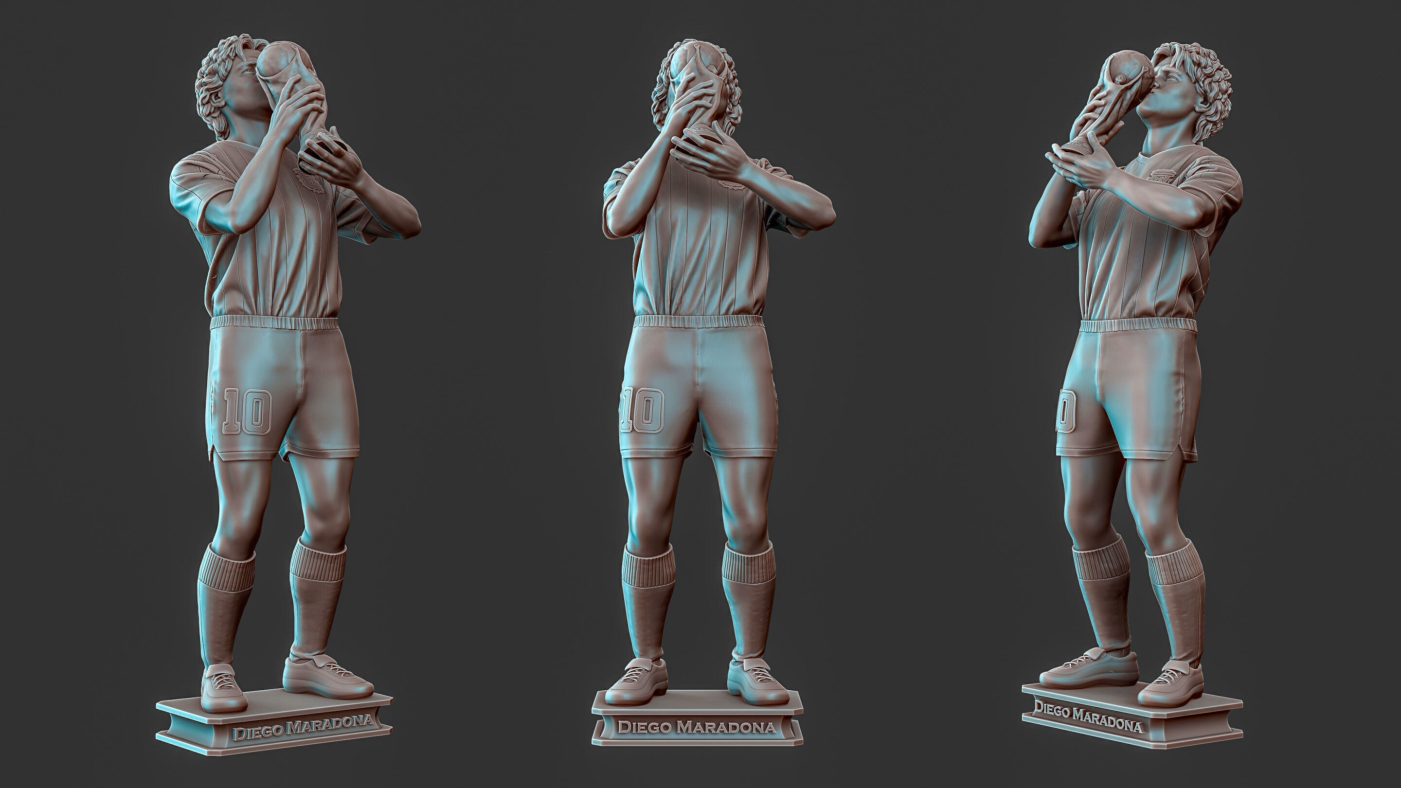 Diego Maradona Full-body Sculpture  3D print model_27