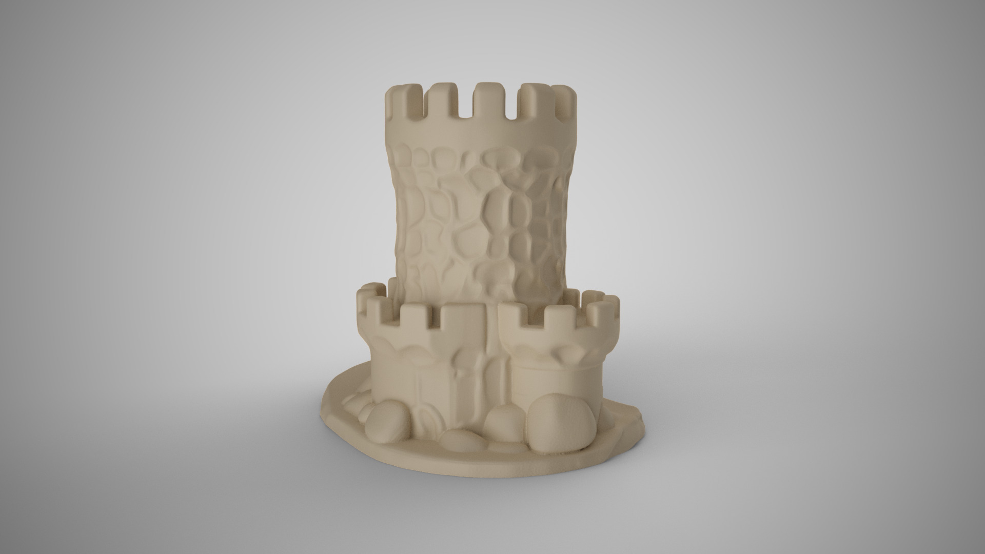 Bear Castle Pen Holder 3D print model_4