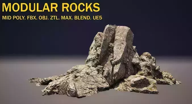Modular Rocks Low-poly 3D model