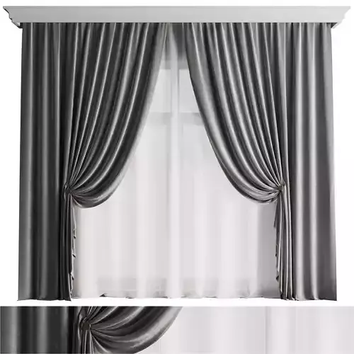 classic curtains and tulle - set 008
