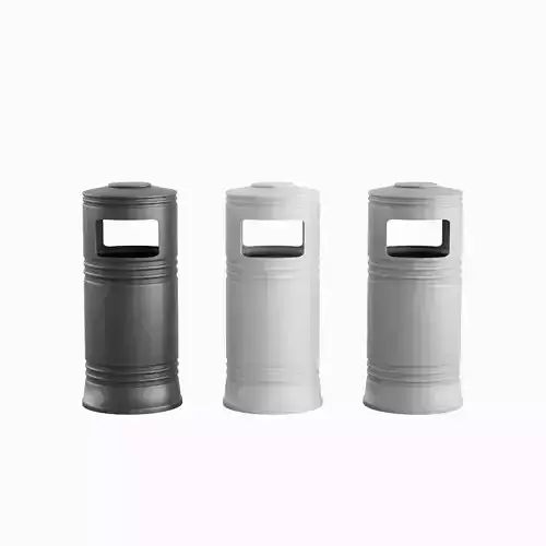 Street Trash Bin Set Low-poly 3D model