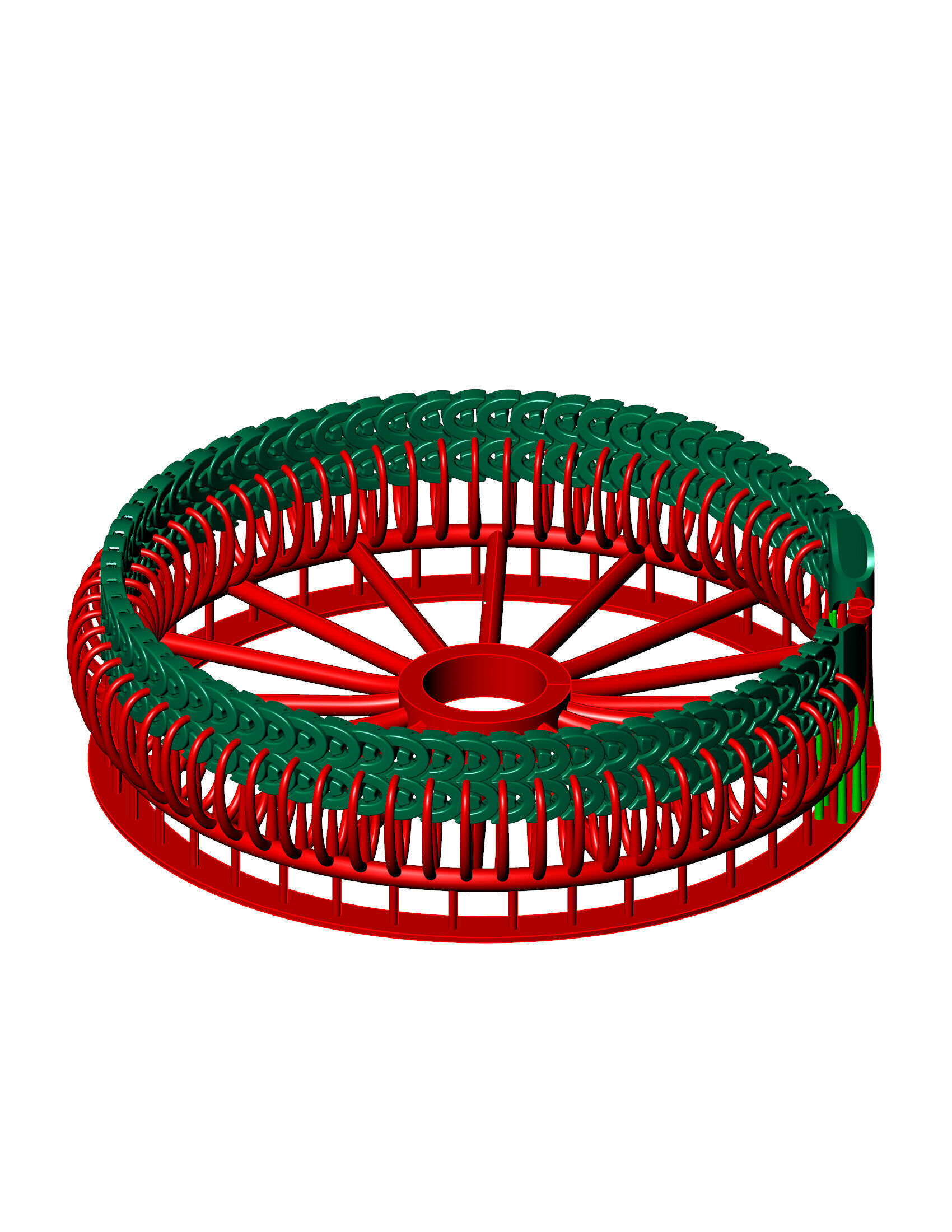 11mm 2 Line Oval Cuban Bracelet Spiral Type for All Metal  3D print model_1