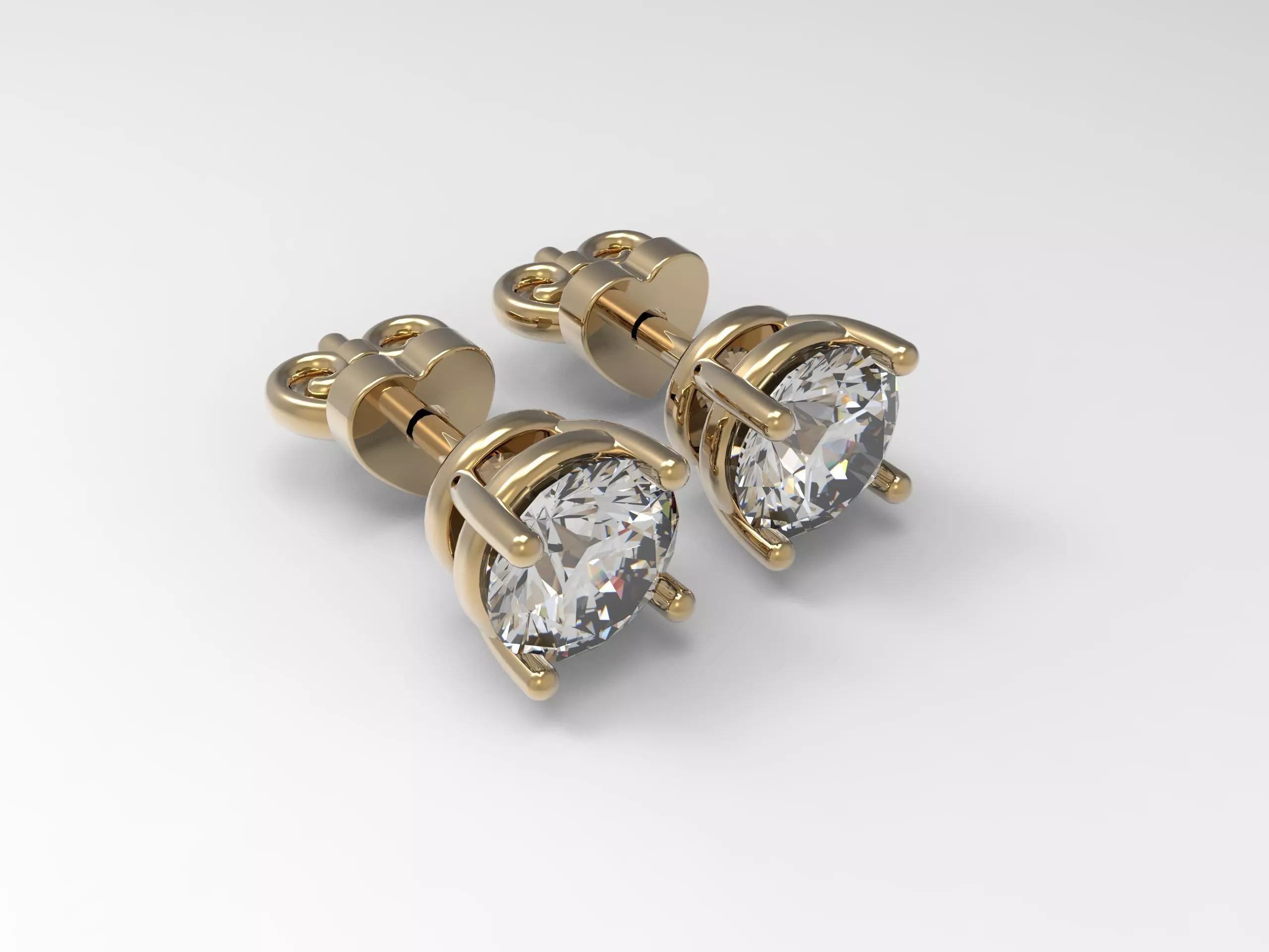 Stud diamond earring Free 3D print model