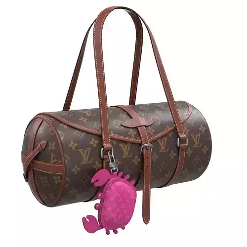 Louis Vuitton Papillon Bag Brown Low-poly 3D model