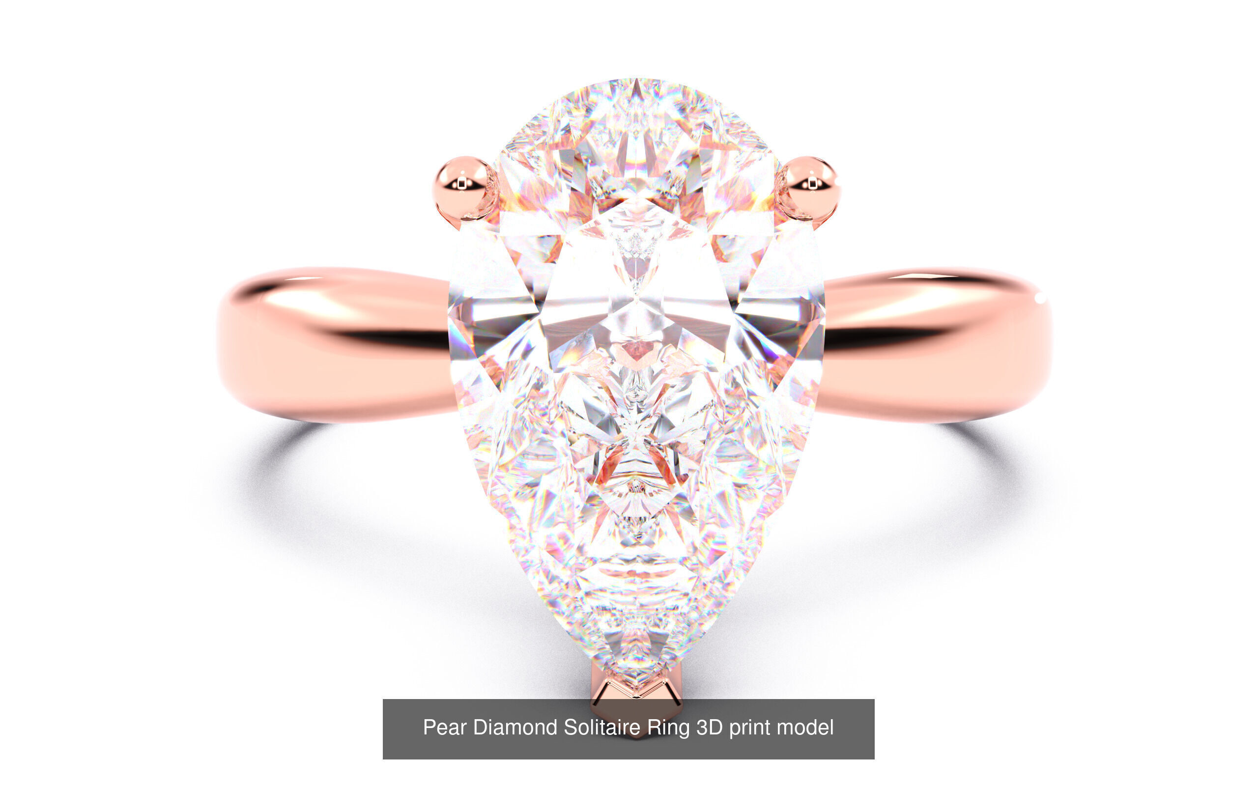 30 Pear Diamond Solitaire Rings 3D Model Collection_22