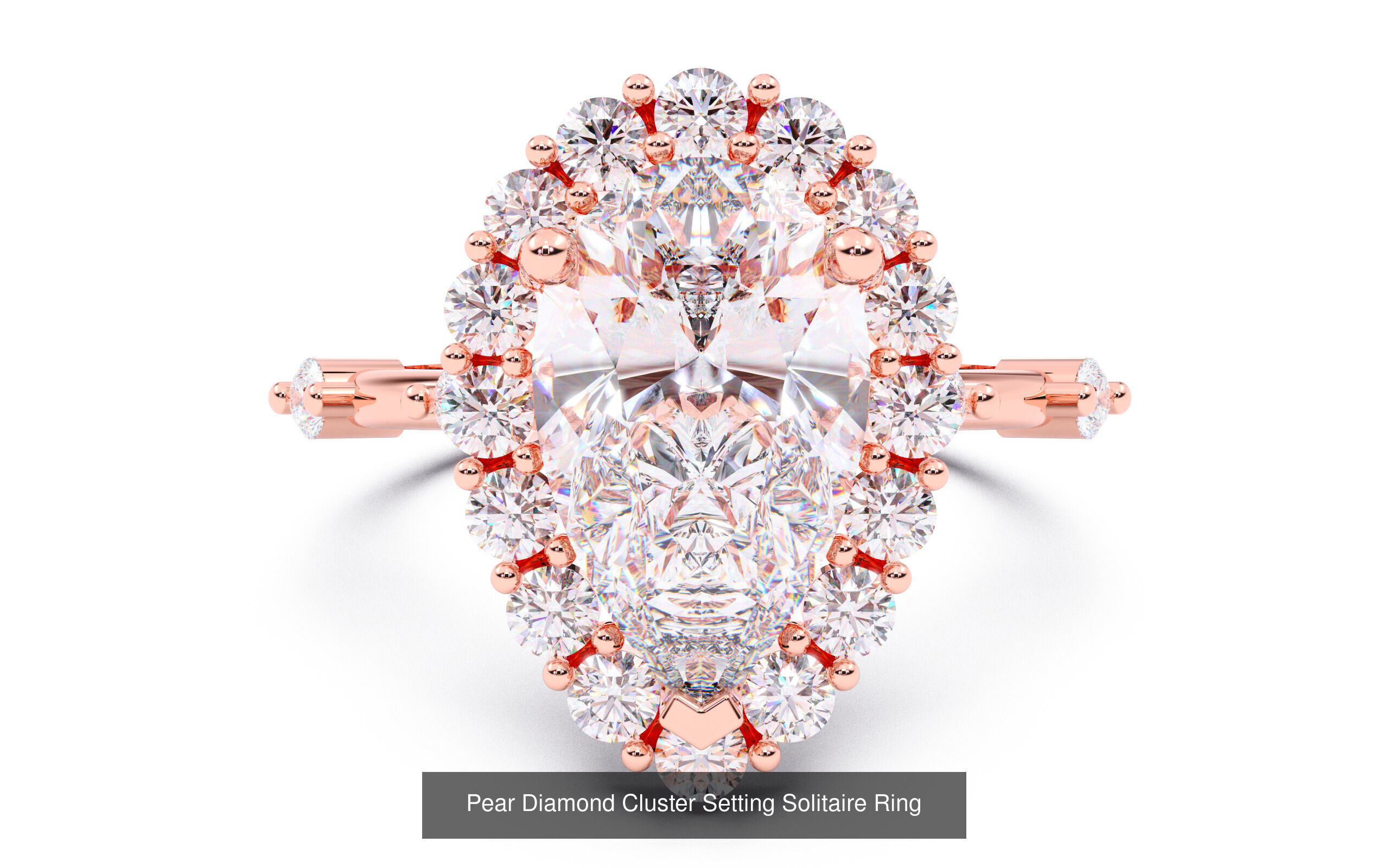 30 Pear Diamond Solitaire Rings 3D Model Collection_5