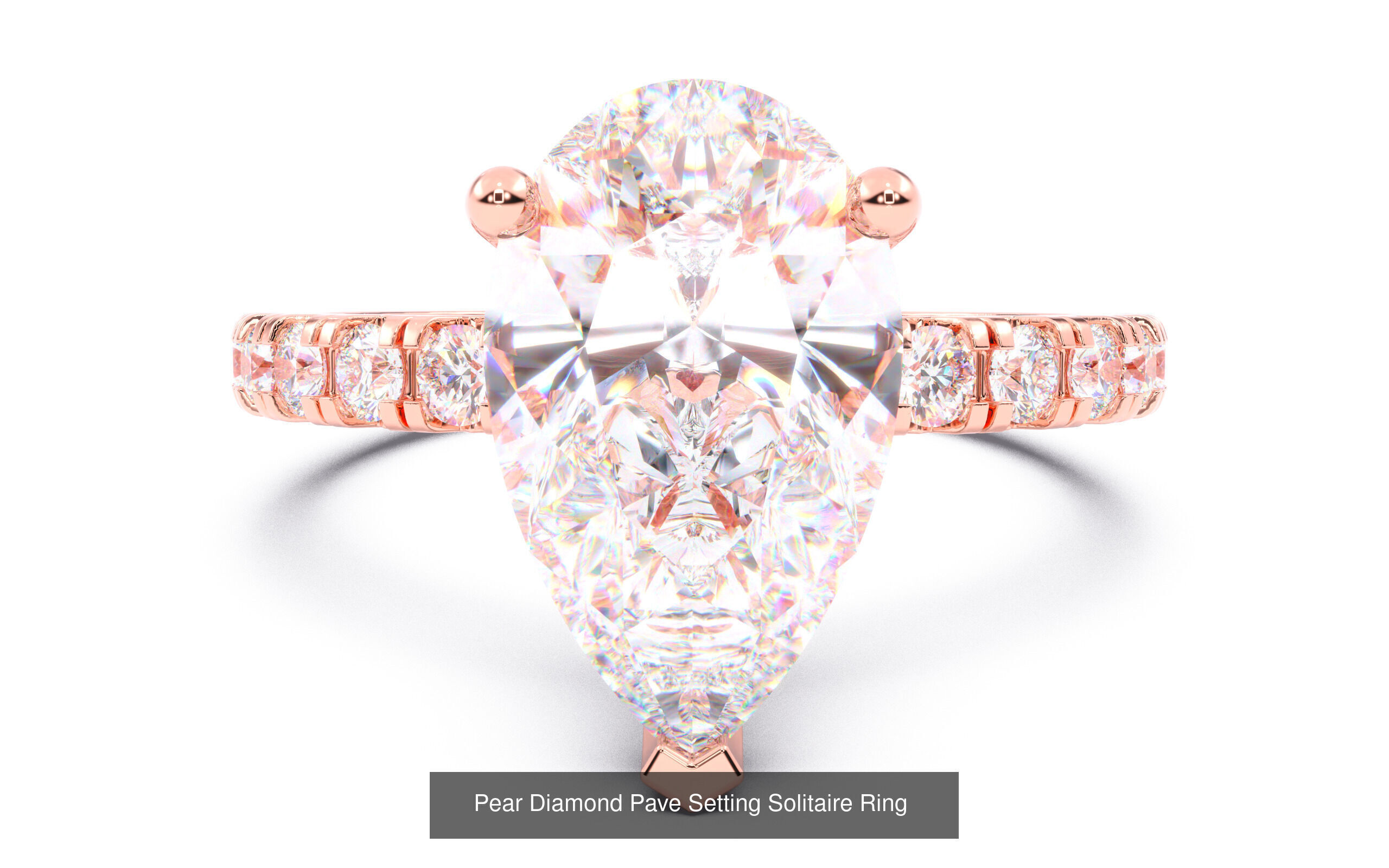 30 Pear Diamond Solitaire Rings 3D Model Collection_14