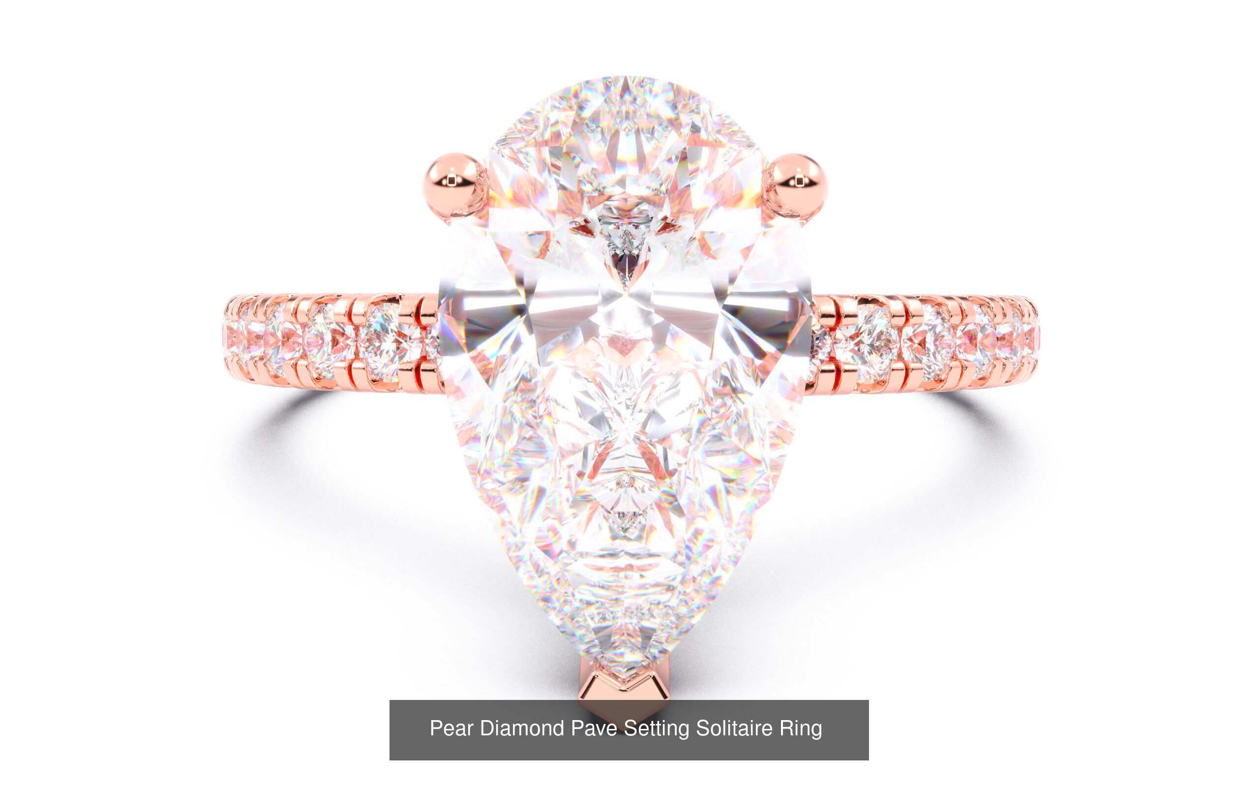 30 Pear Diamond Solitaire Rings 3D Model Collection_13