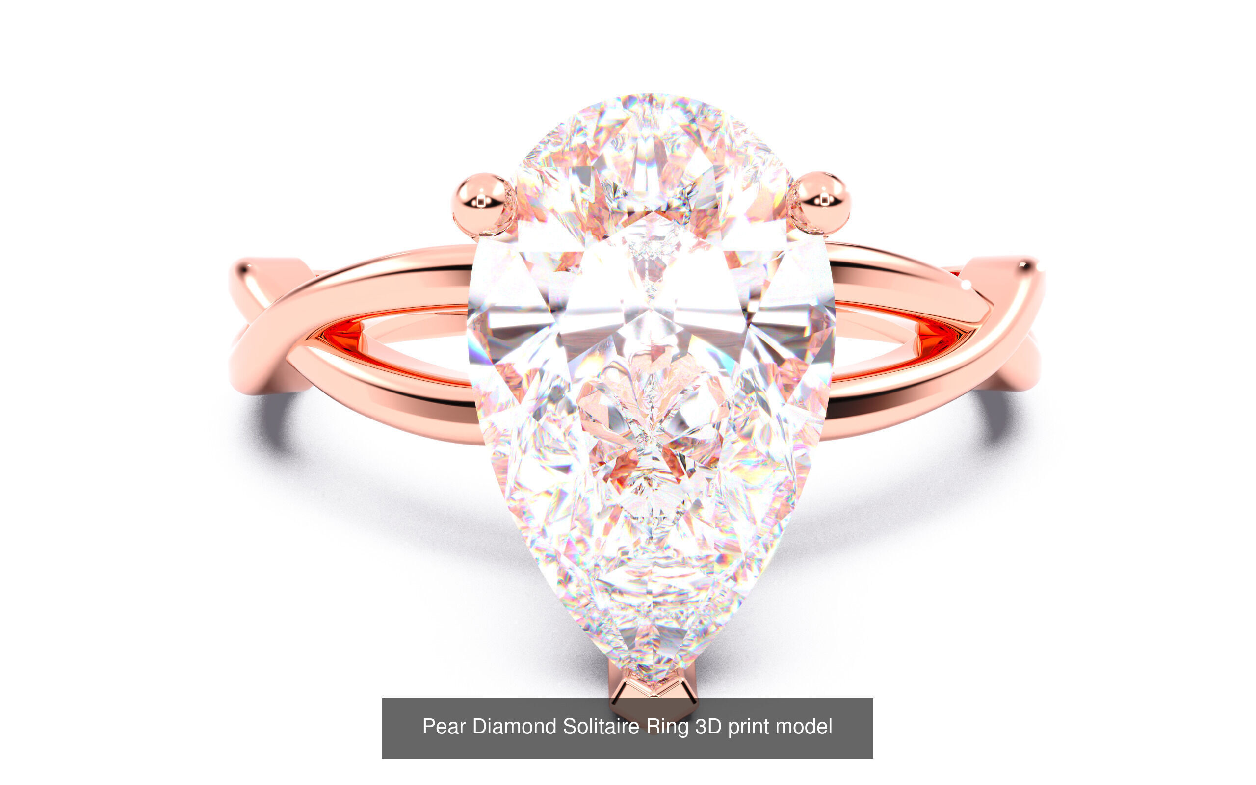 30 Pear Diamond Solitaire Rings 3D Model Collection_23