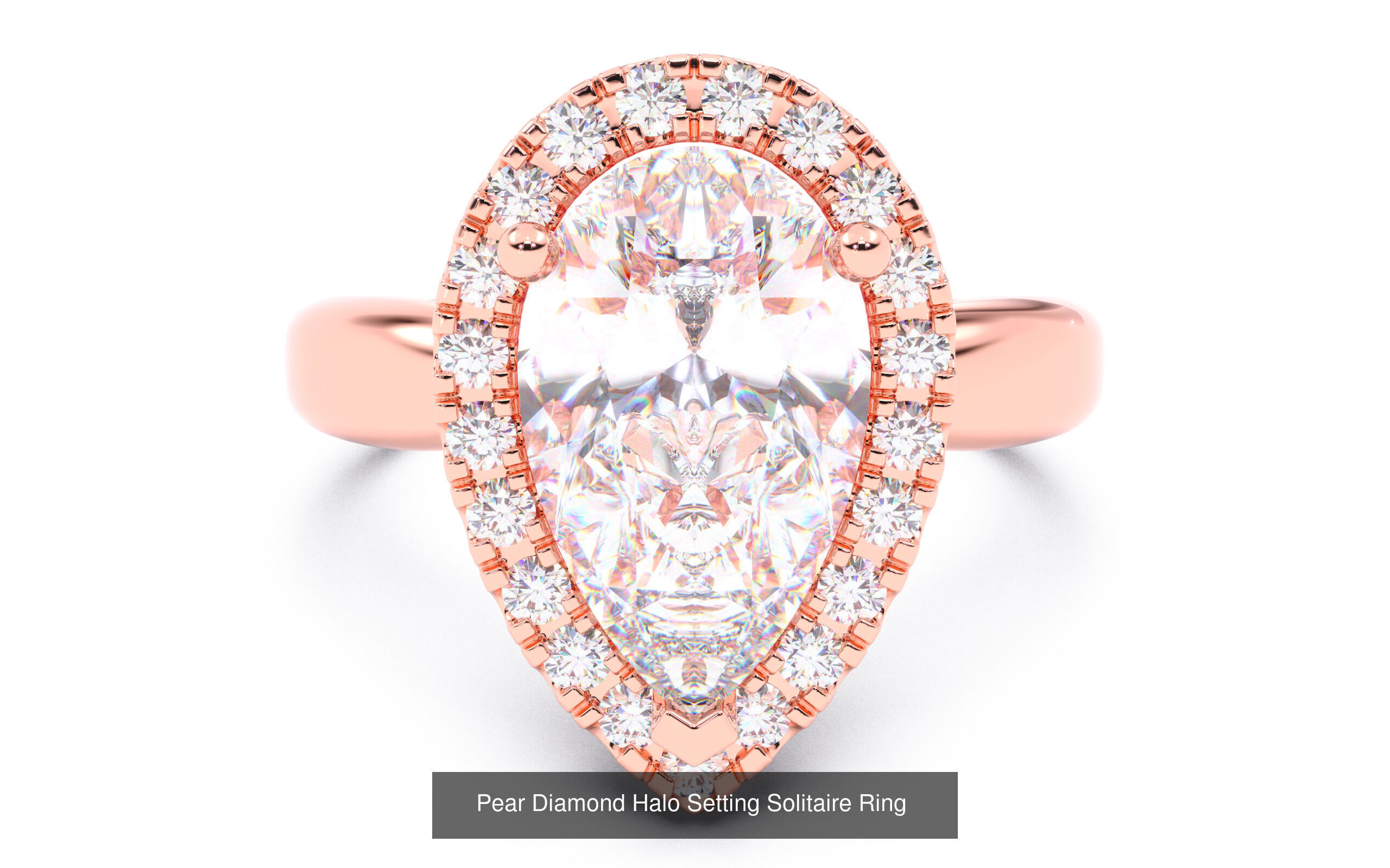 30 Pear Diamond Solitaire Rings 3D Model Collection_10