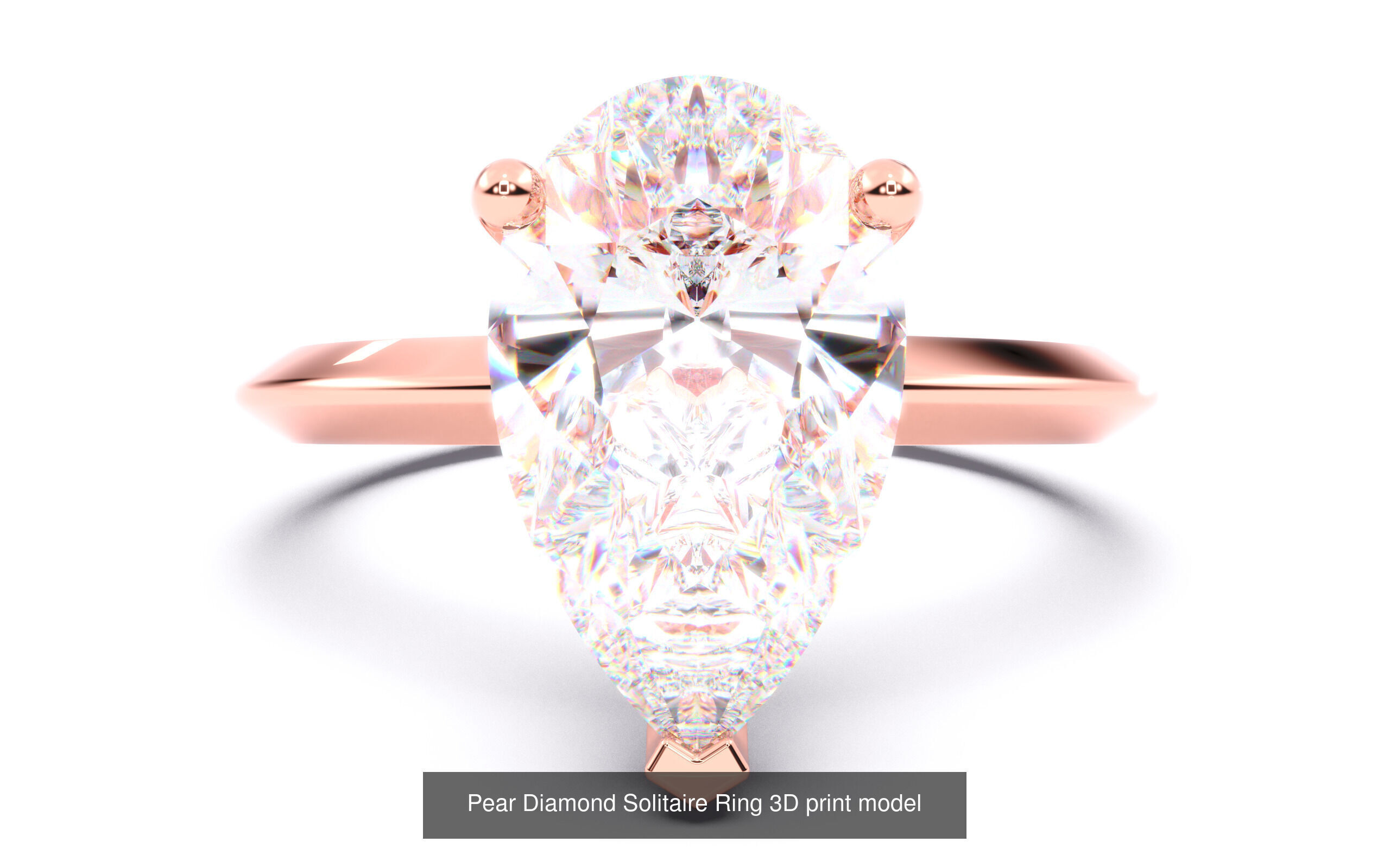 30 Pear Diamond Solitaire Rings 3D Model Collection_18