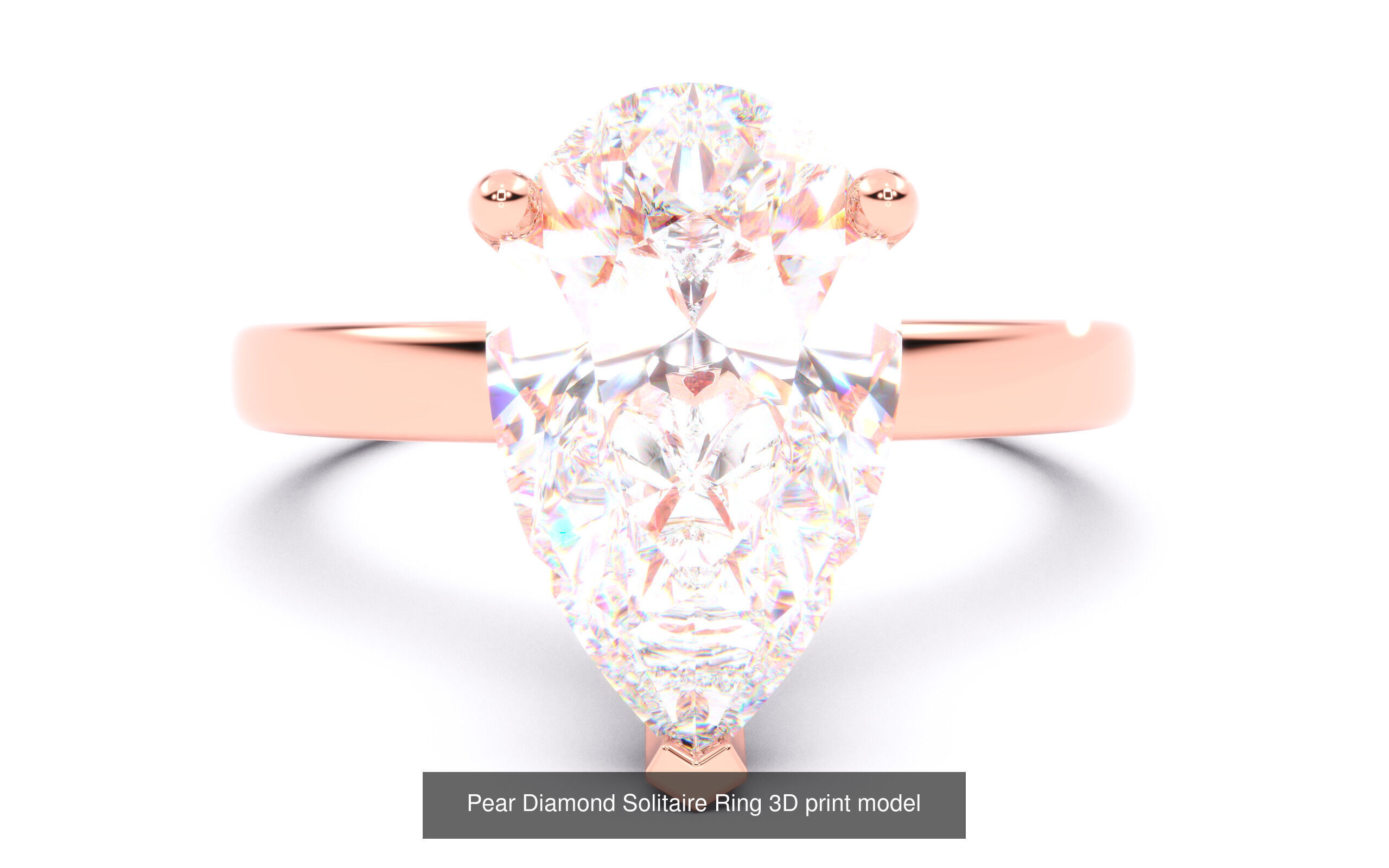 30 Pear Diamond Solitaire Rings 3D Model Collection_21
