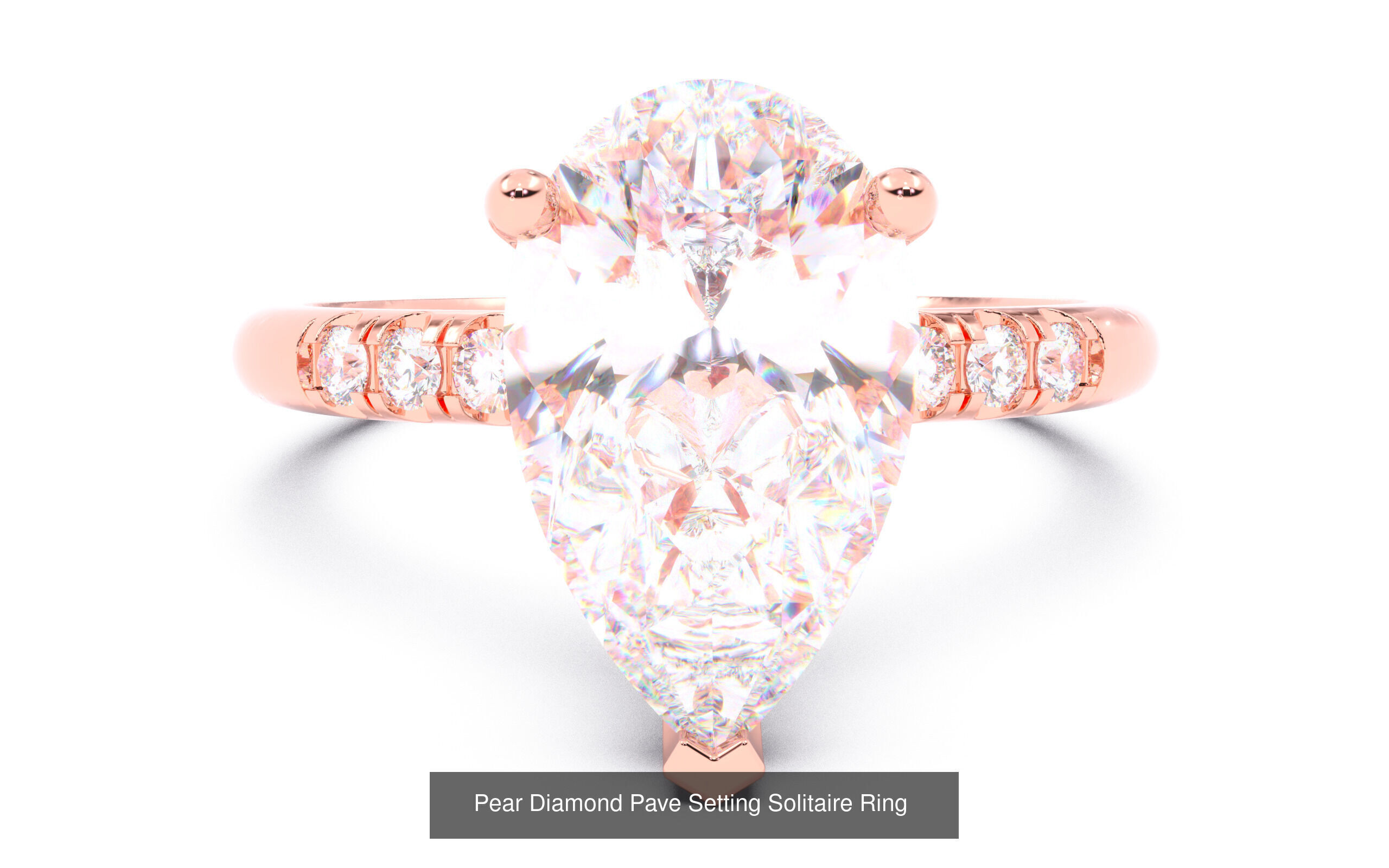 30 Pear Diamond Solitaire Rings 3D Model Collection_12