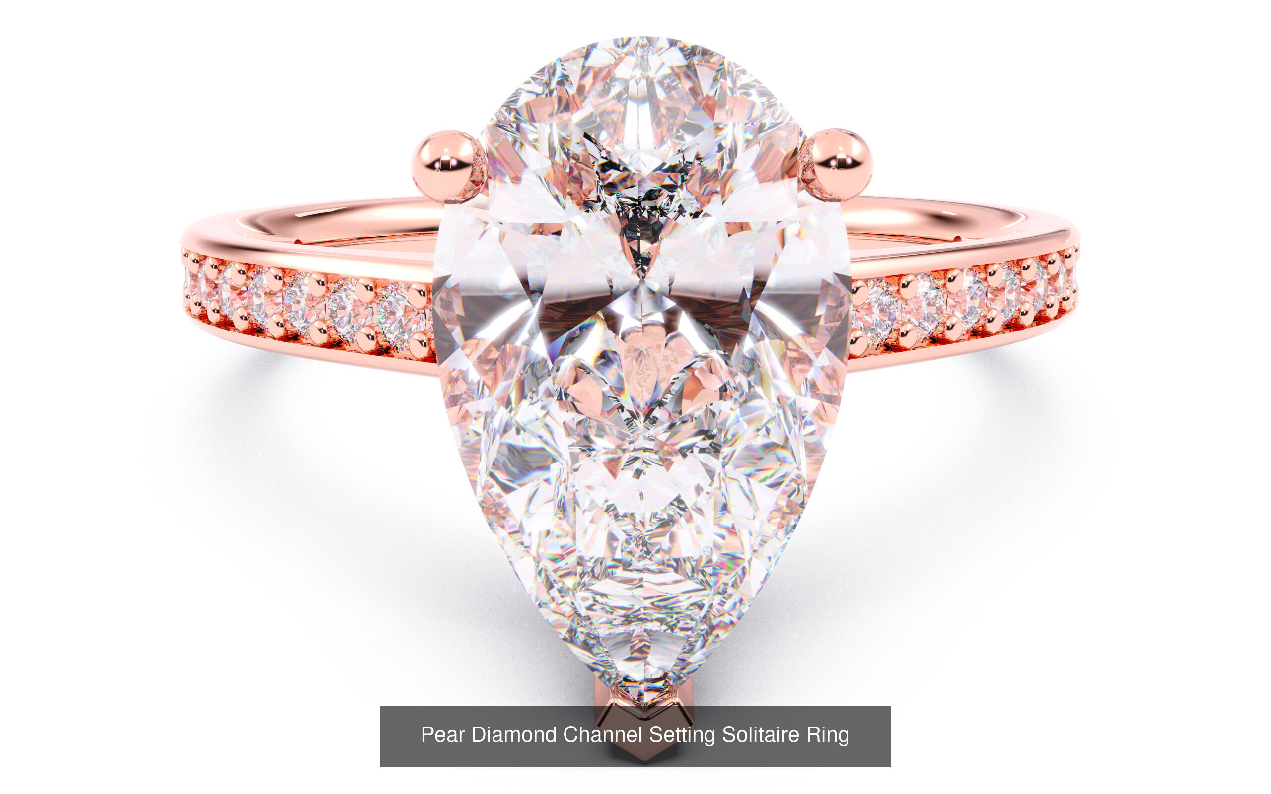 30 Pear Diamond Solitaire Rings 3D Model Collection_4