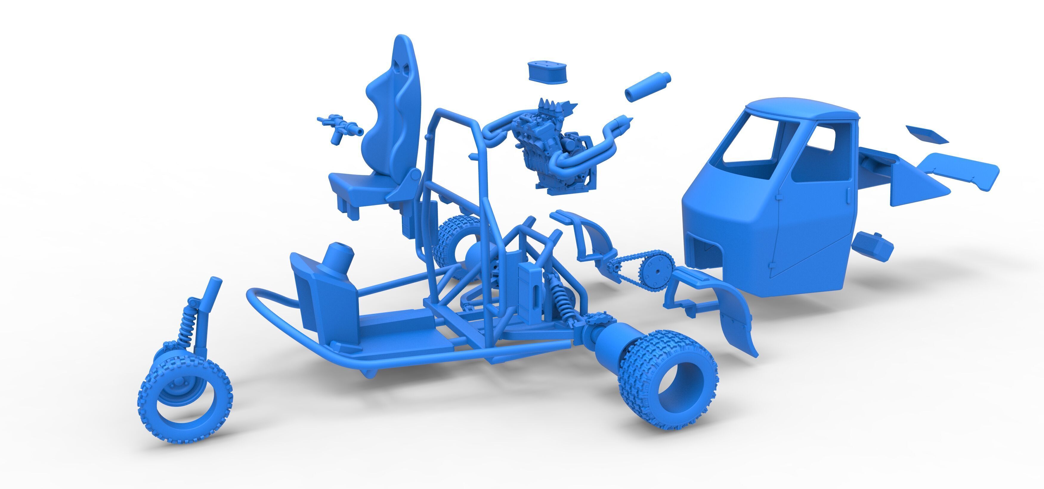 Ape car proto for dirt Scale 1 to 25 3D print model_43