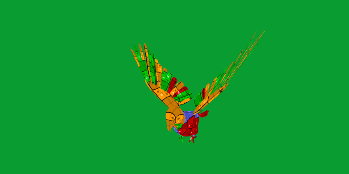 Hyacinth Macaw Parrot Low-poly 3D model_17