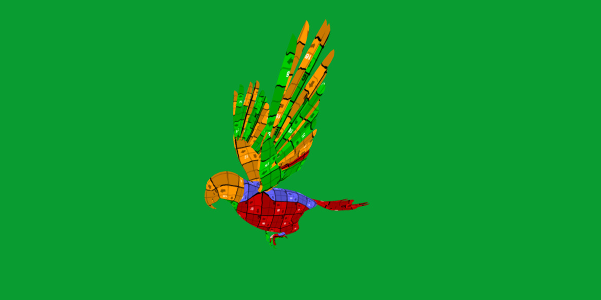 Hyacinth Macaw Parrot Low-poly 3D model_16