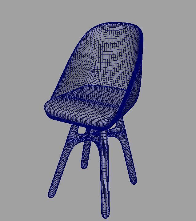 Chair Low-poly 3D model_5