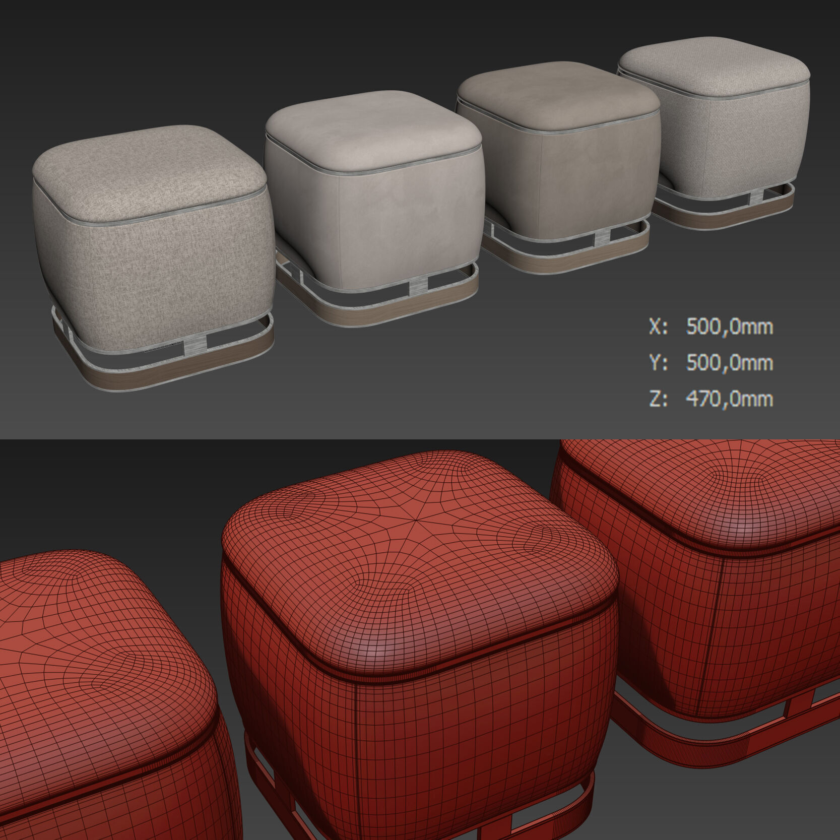 Ashi Ottoman By Frato 3D model_5