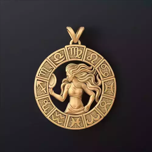 Horoscope Virgo Pendant v2 3D print model