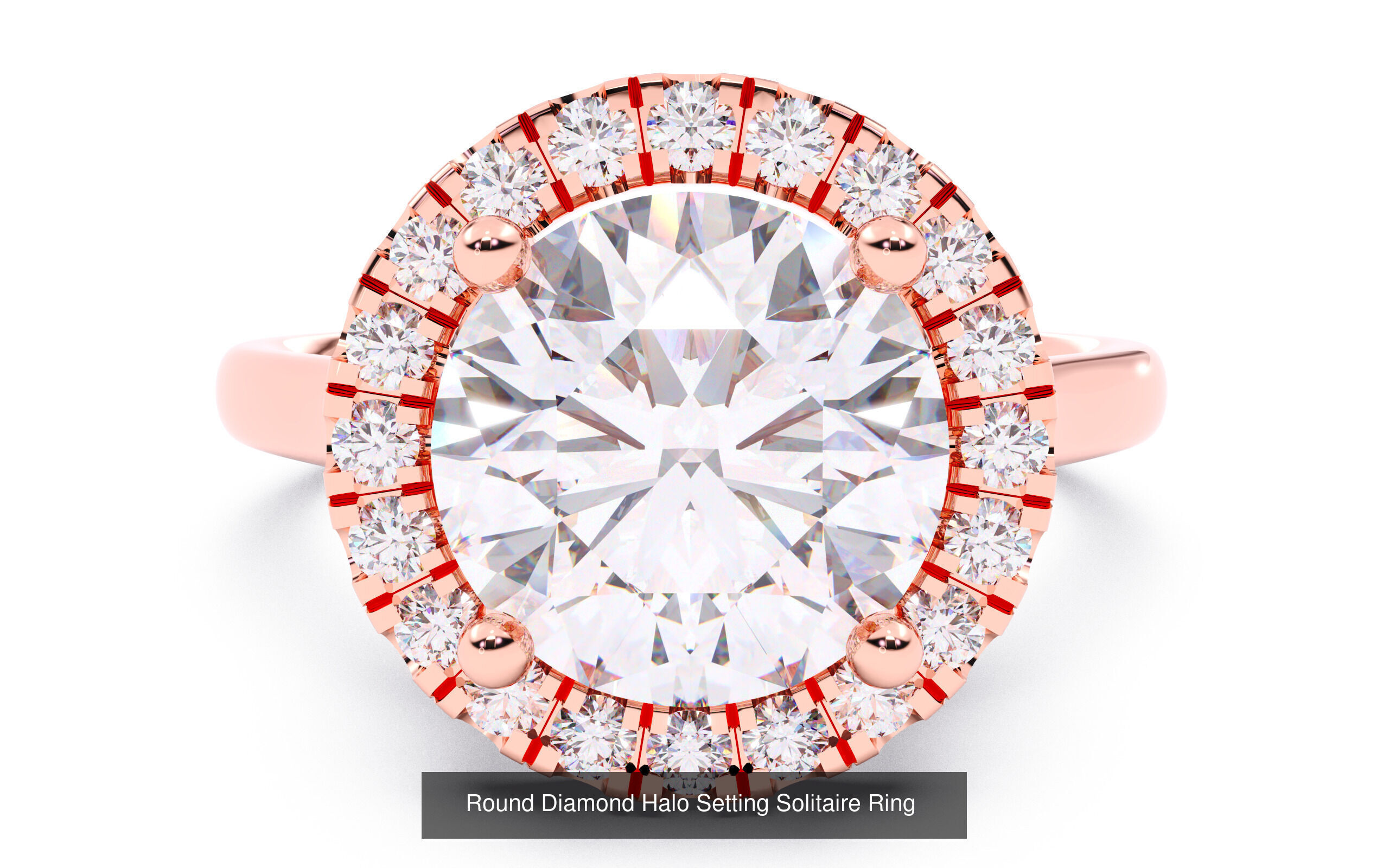 30 Round  Diamond Solitaire Rings  3D Model Collection_8