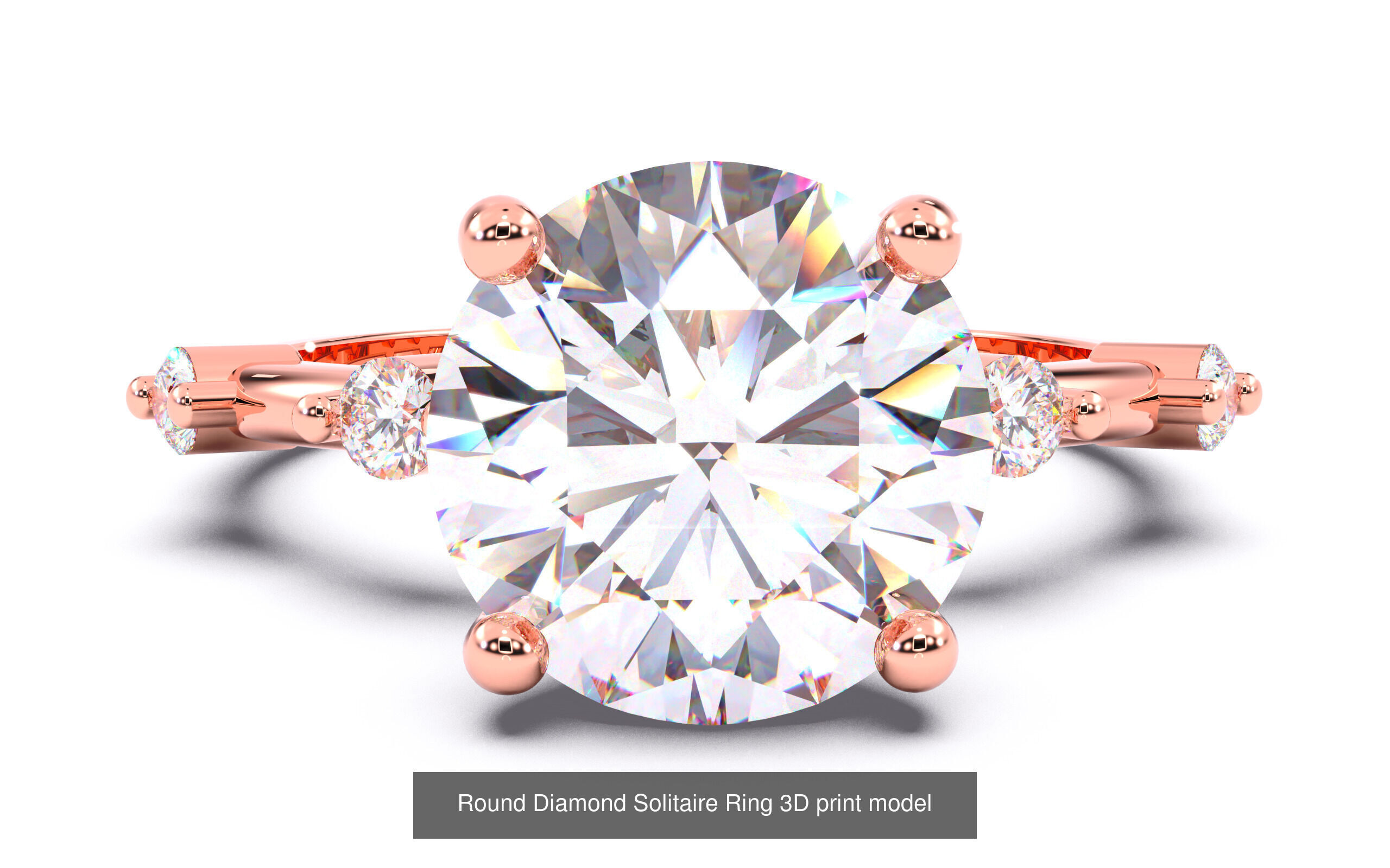 30 Round  Diamond Solitaire Rings  3D Model Collection_31