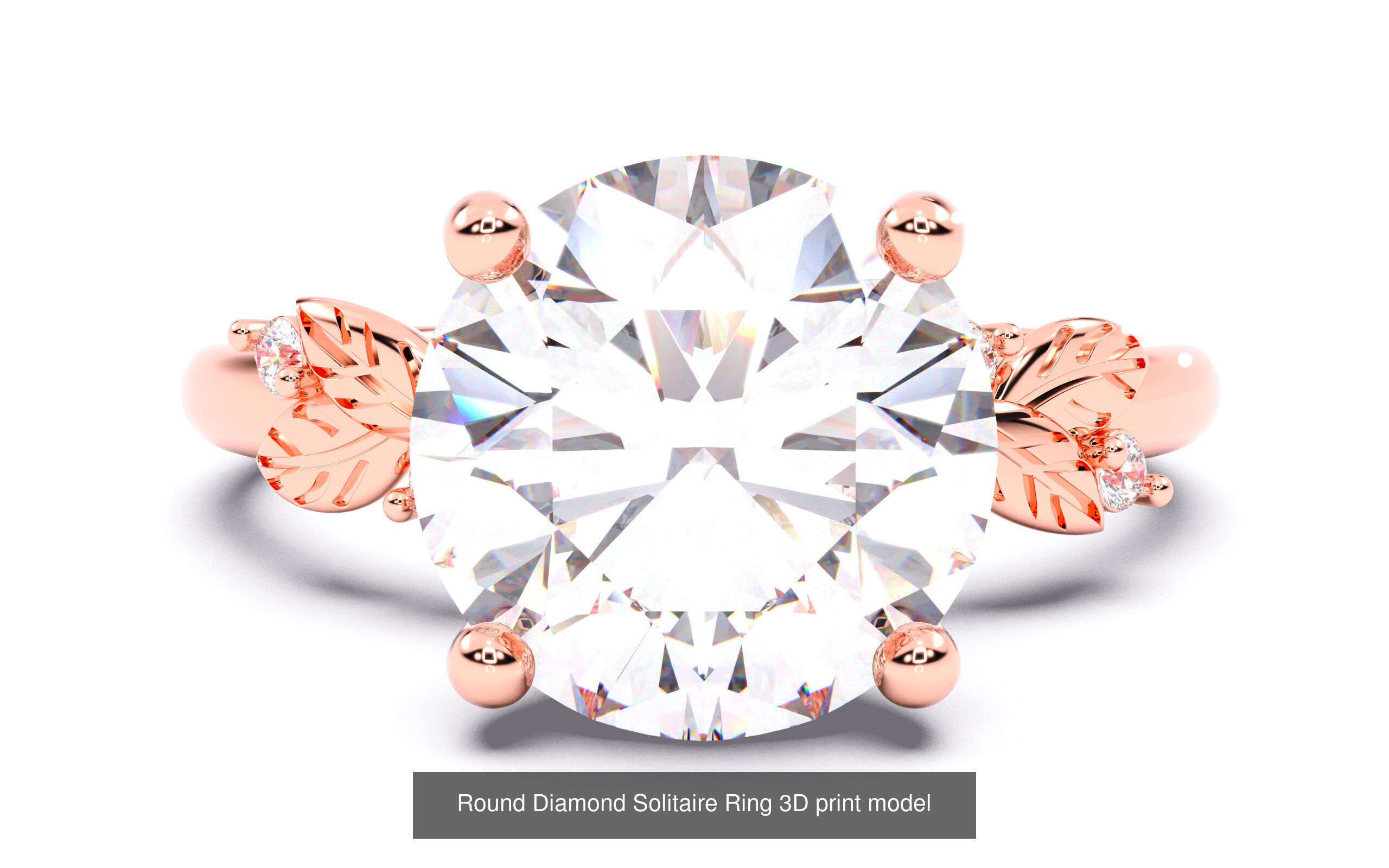 30 Round  Diamond Solitaire Rings  3D Model Collection_25