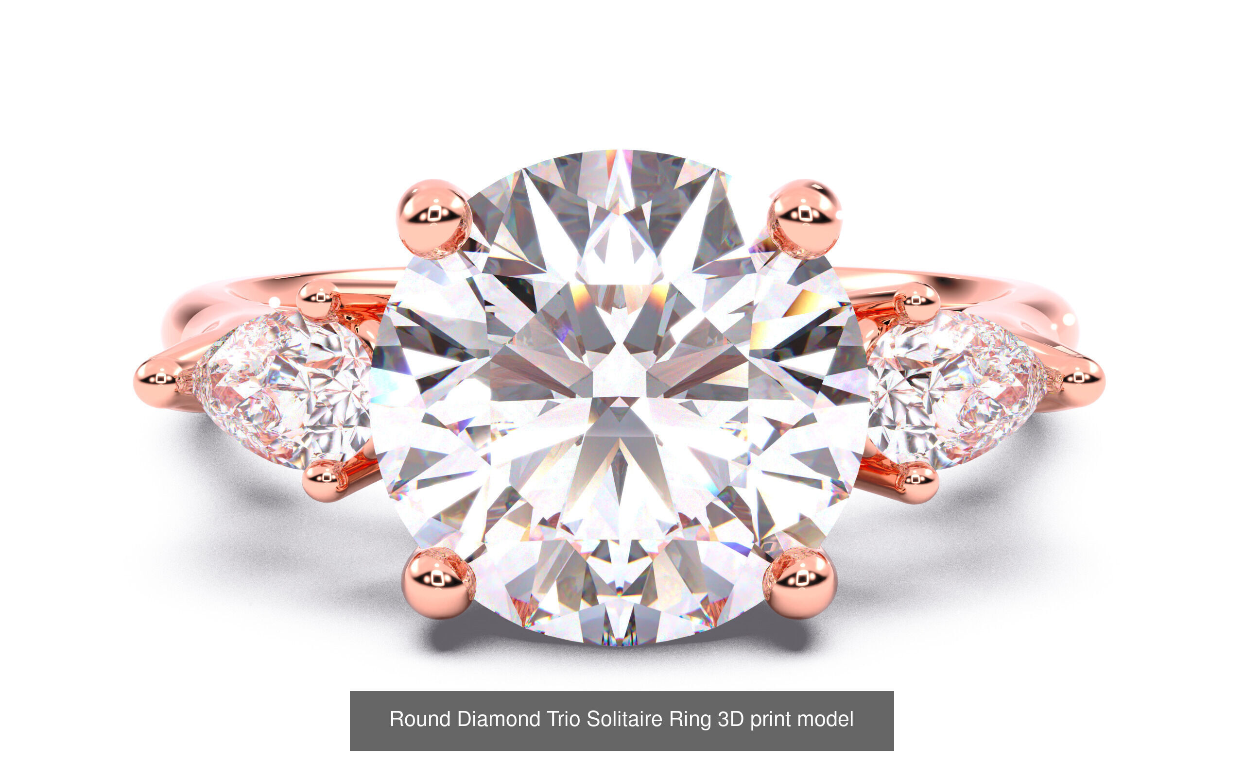 30 Round  Diamond Solitaire Rings  3D Model Collection_26