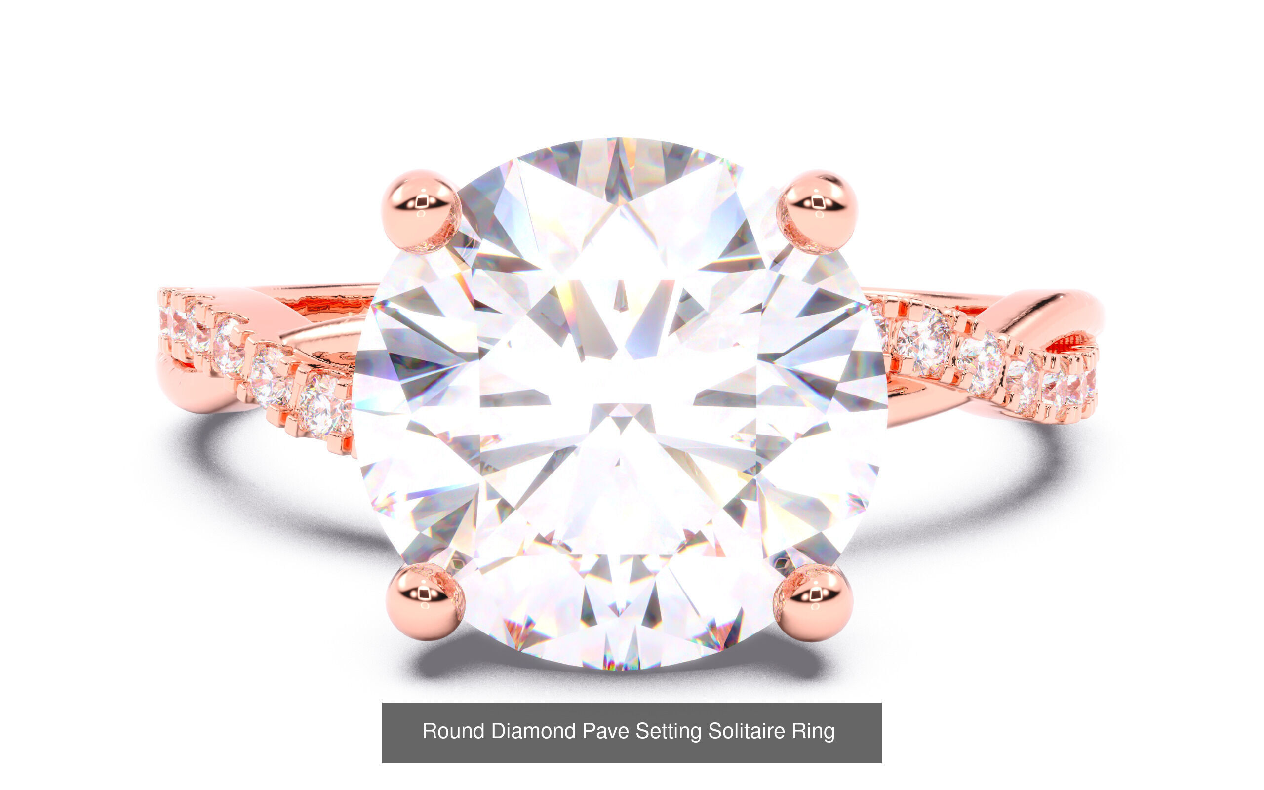 30 Round  Diamond Solitaire Rings  3D Model Collection_17